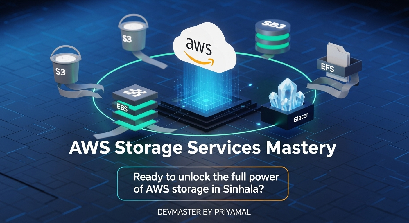 AWS Storage Services සිංහලෙන් | S3, EBS, EFS, Glacier, Storage Gateway | Sinhala Guide