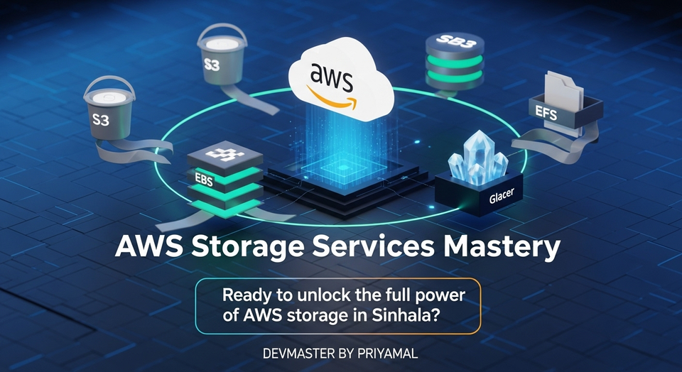 AWS Storage Services සිංහලෙන් | S3, EBS, EFS, Glacier, Storage Gateway | Sinhala Guide