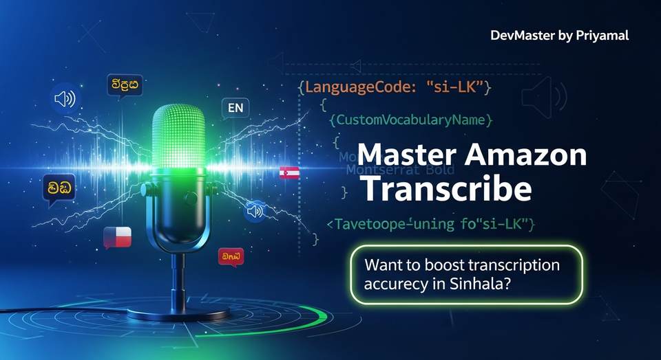 Amazon Transcribe Sinhala Tutorial: AWS AI Speech-to-Text Guide